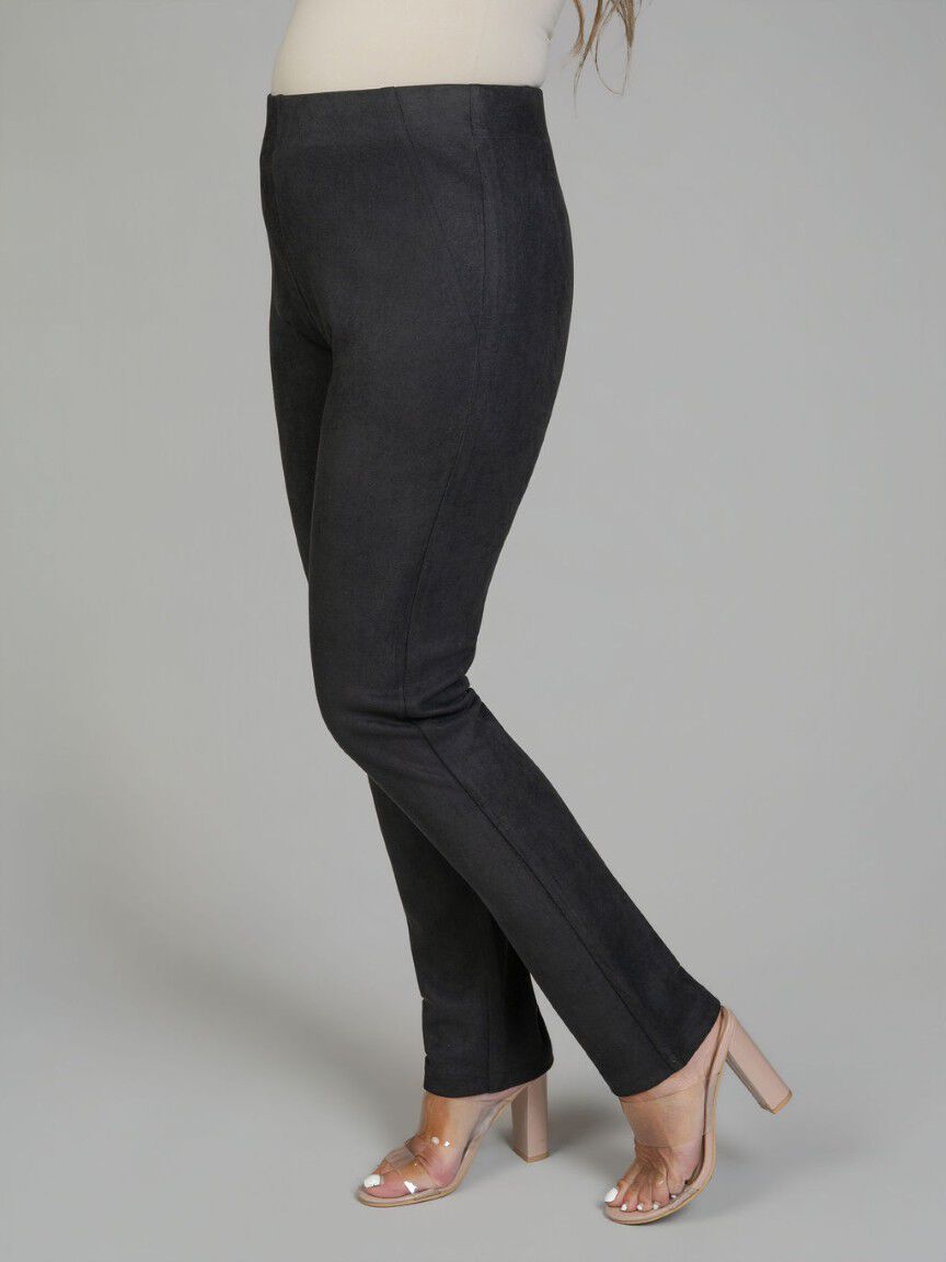 Suede Pull-On Pants