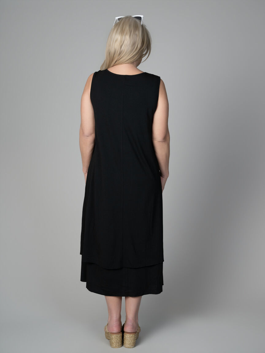 Sleeveless Layered Hem Dress
