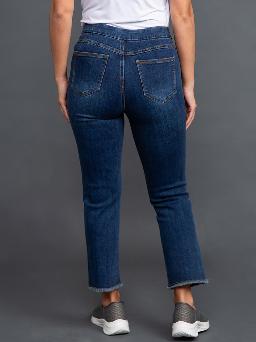 Pull-On Straight Crop w/ Raw Edge Image 4