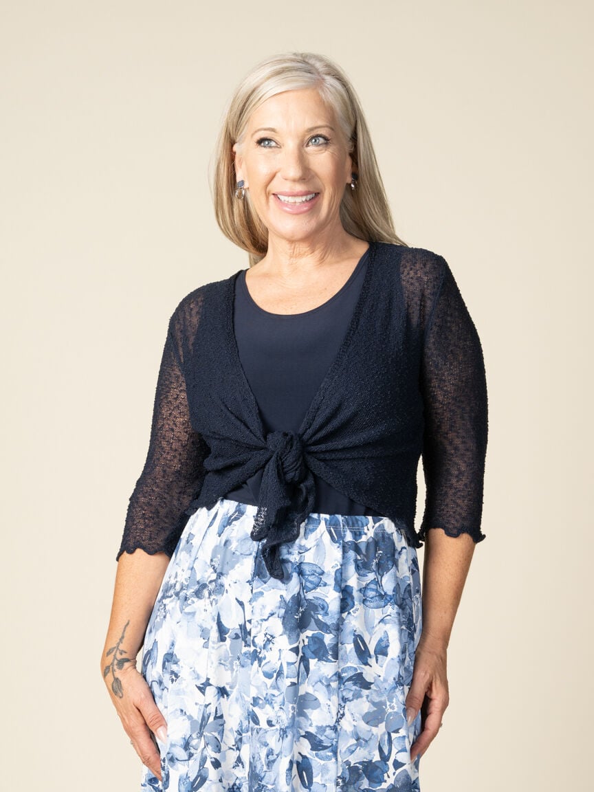 Cropped Mesh Cardigan