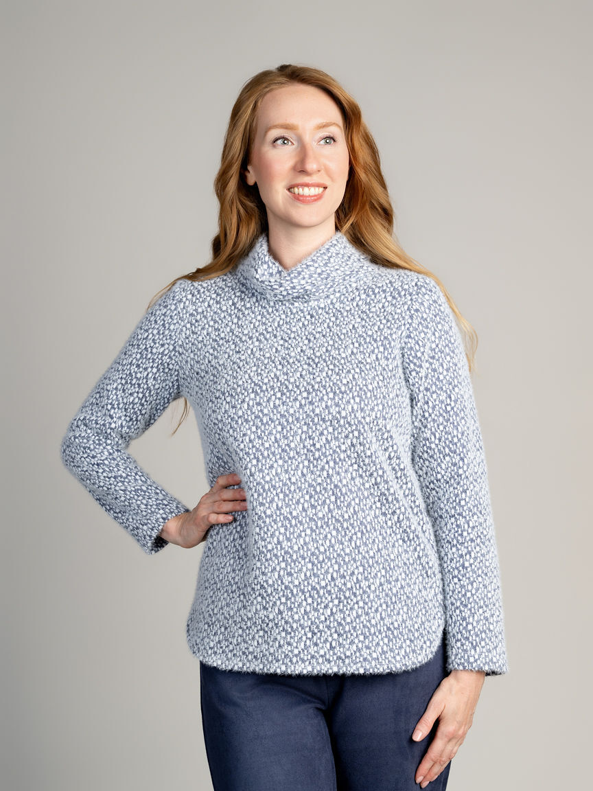Textured Cowl Neck Sweater