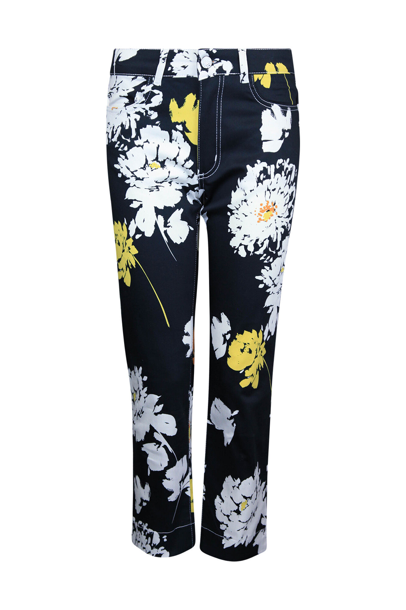 Floral Print 5 Pocket Crop Pant Image 1