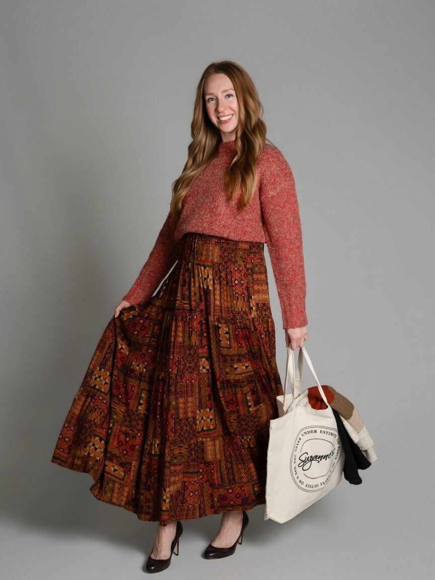 Smocked Waist Maxi Skirt