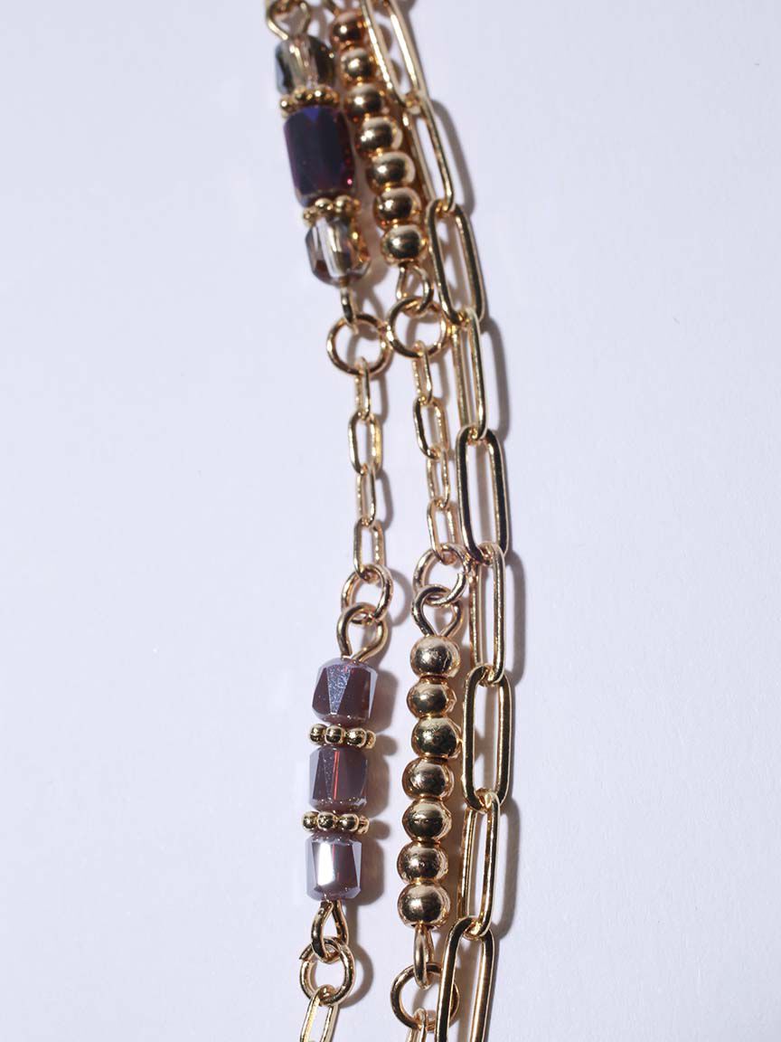 Necklace and Earring Set Short Layered Stone  Image 4