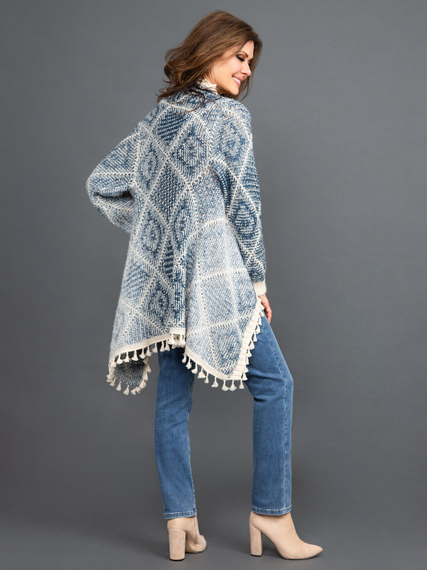 Open Front Waterfall Cardigan w/ Tassels Image 4