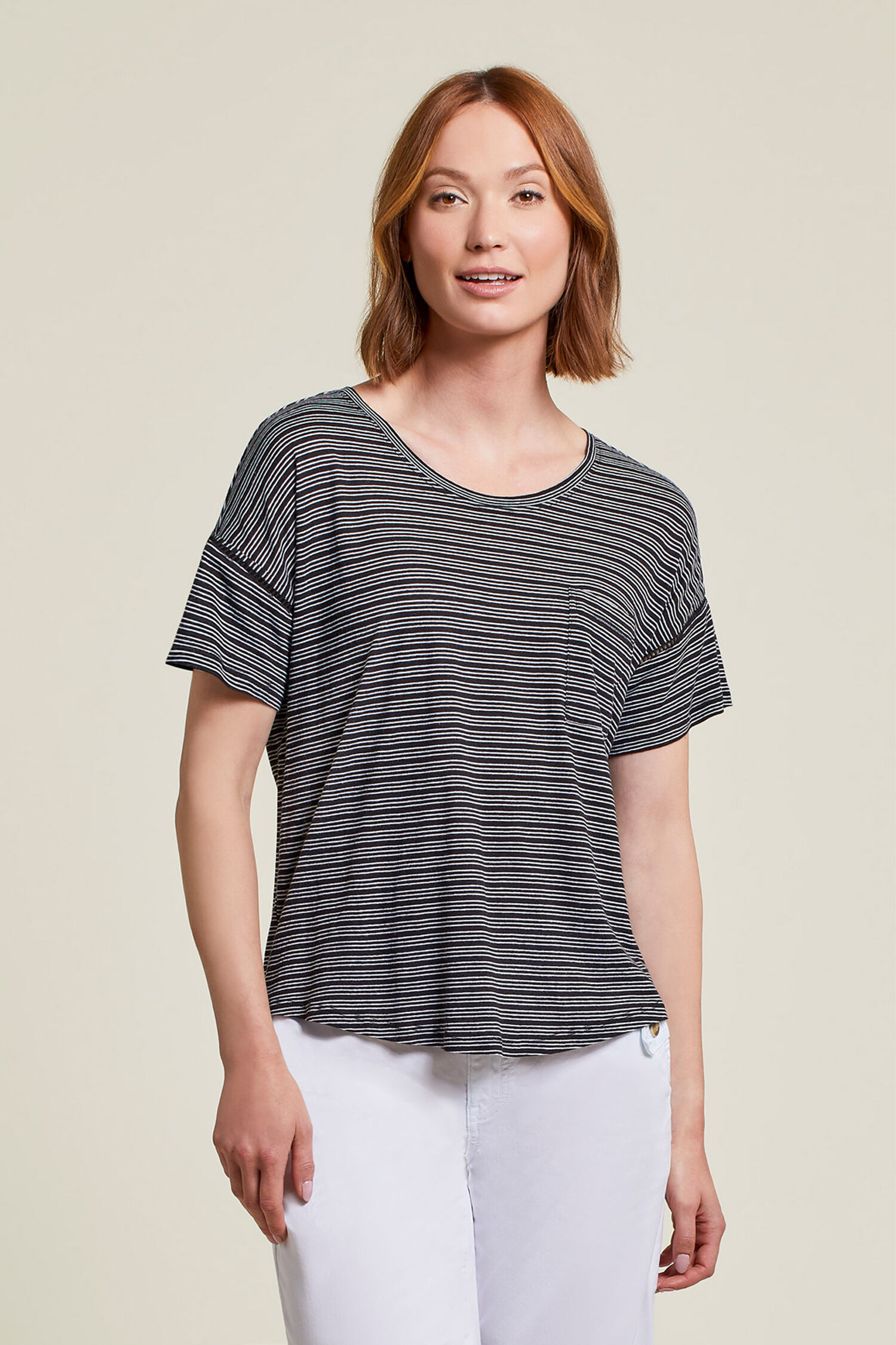 Stripe Ladder Stitch T-Shirt Image 1