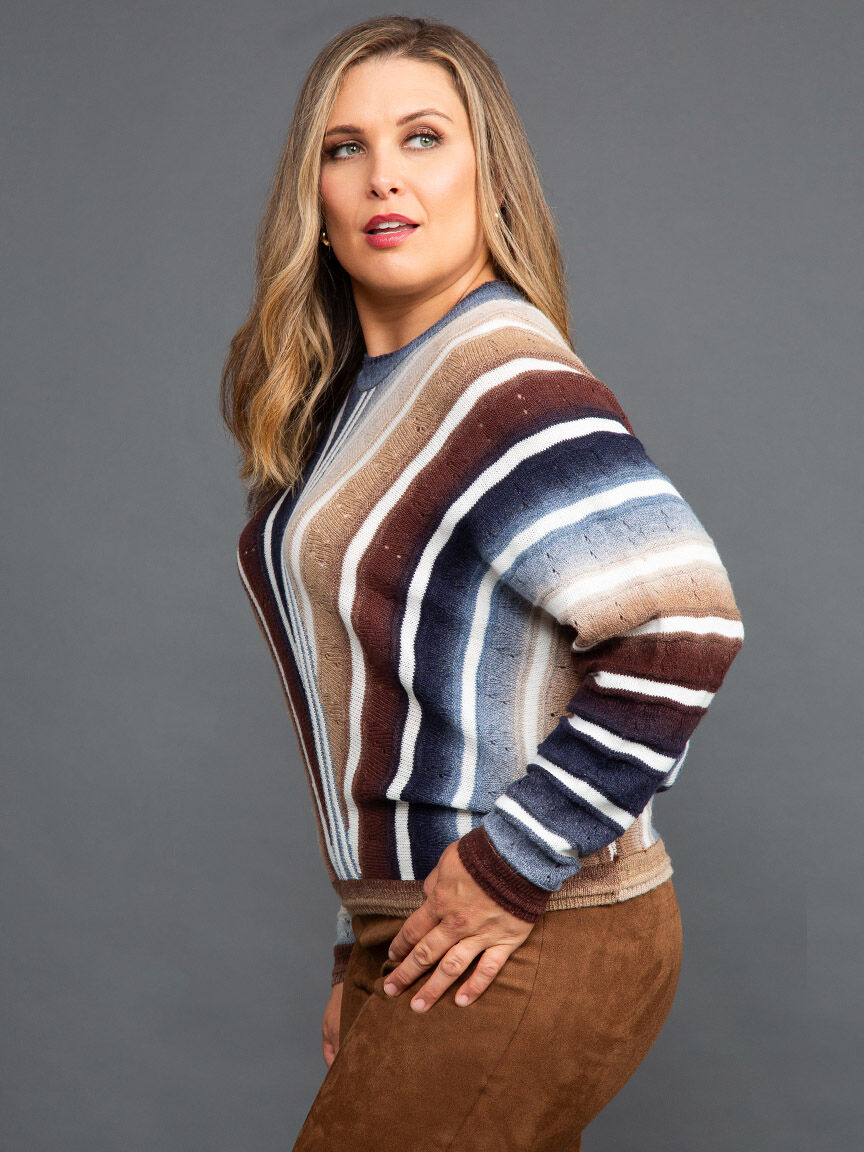 Dolman Sleeve Striped Sweater Image 3