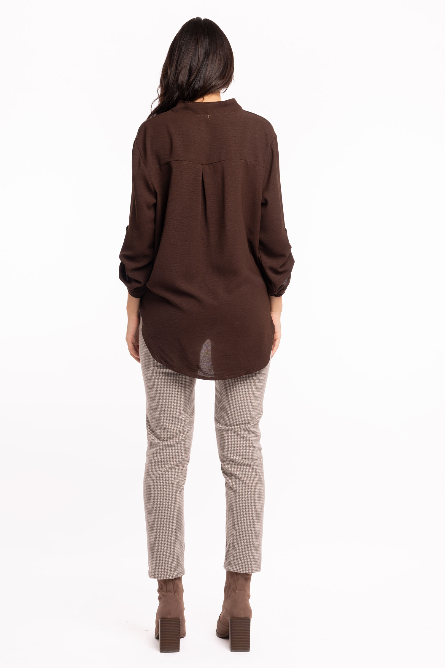 Collared V-Neck Crossover Blouse  Image 3