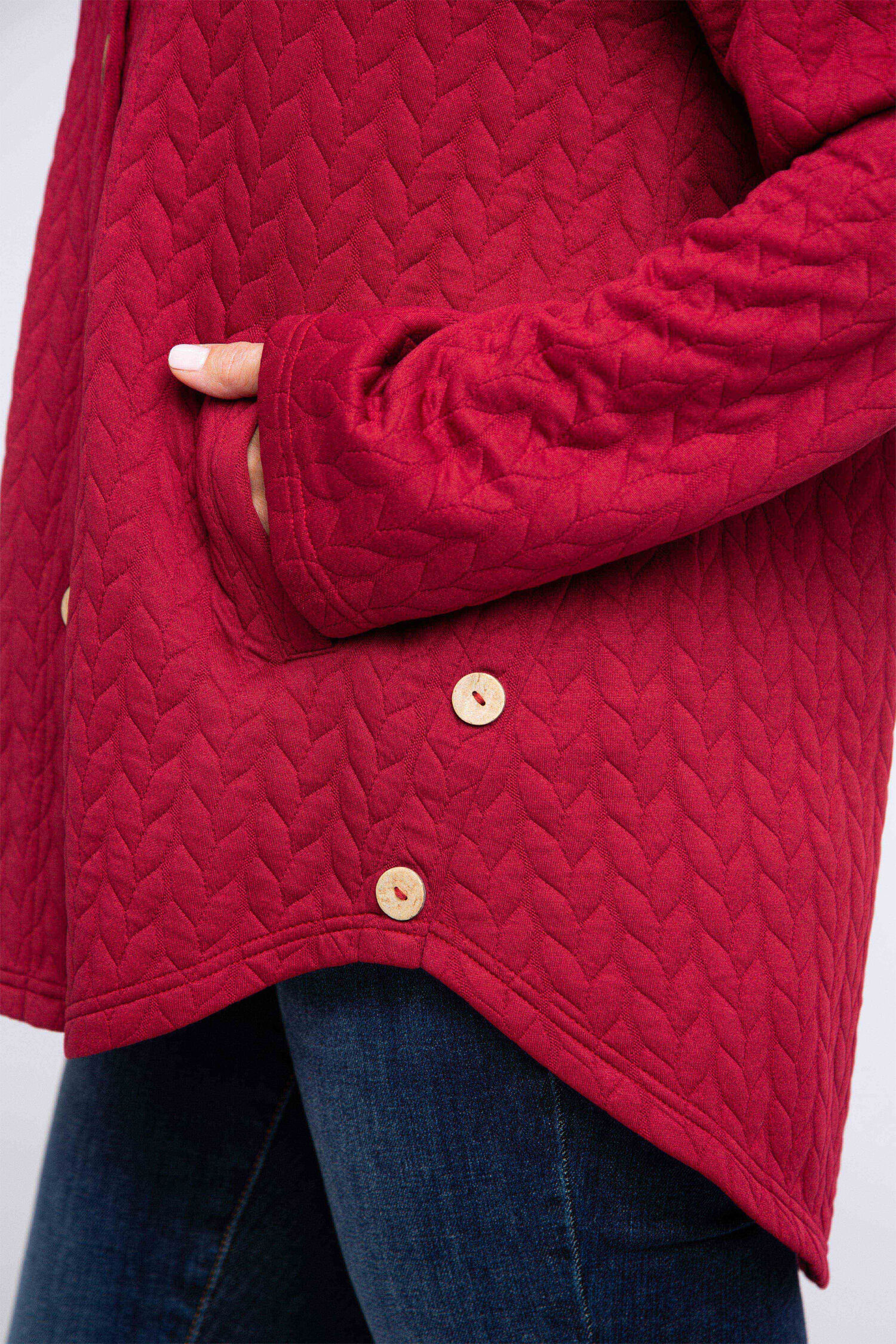 Cable Knit Aline Hooded Jacket  Image 4