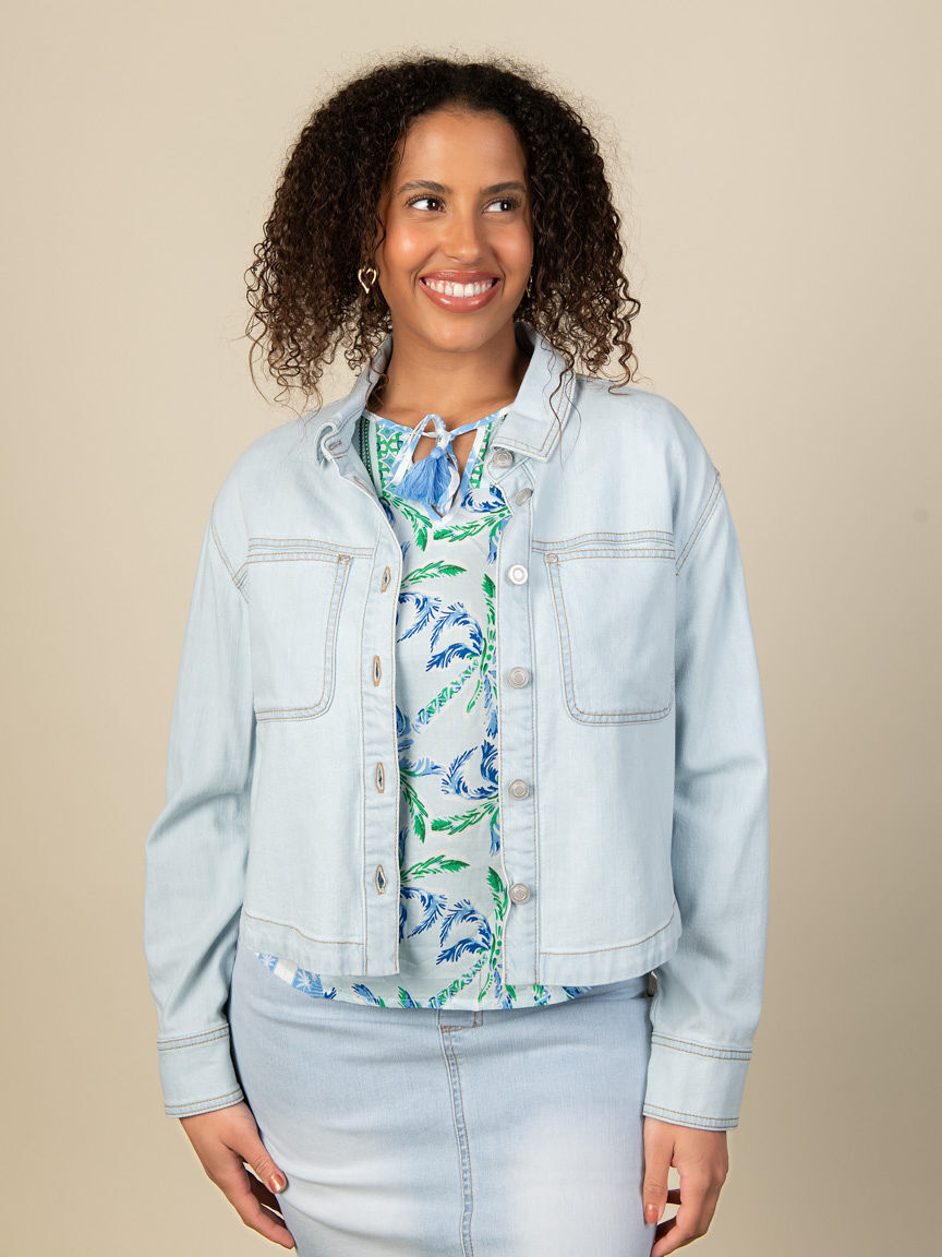 Light Denim Button Front Shirt Image 1