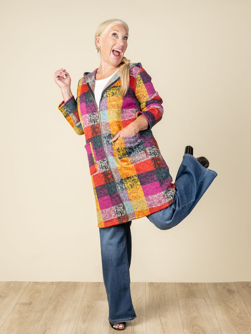 Longline Hooded Zip-Up Cardigan