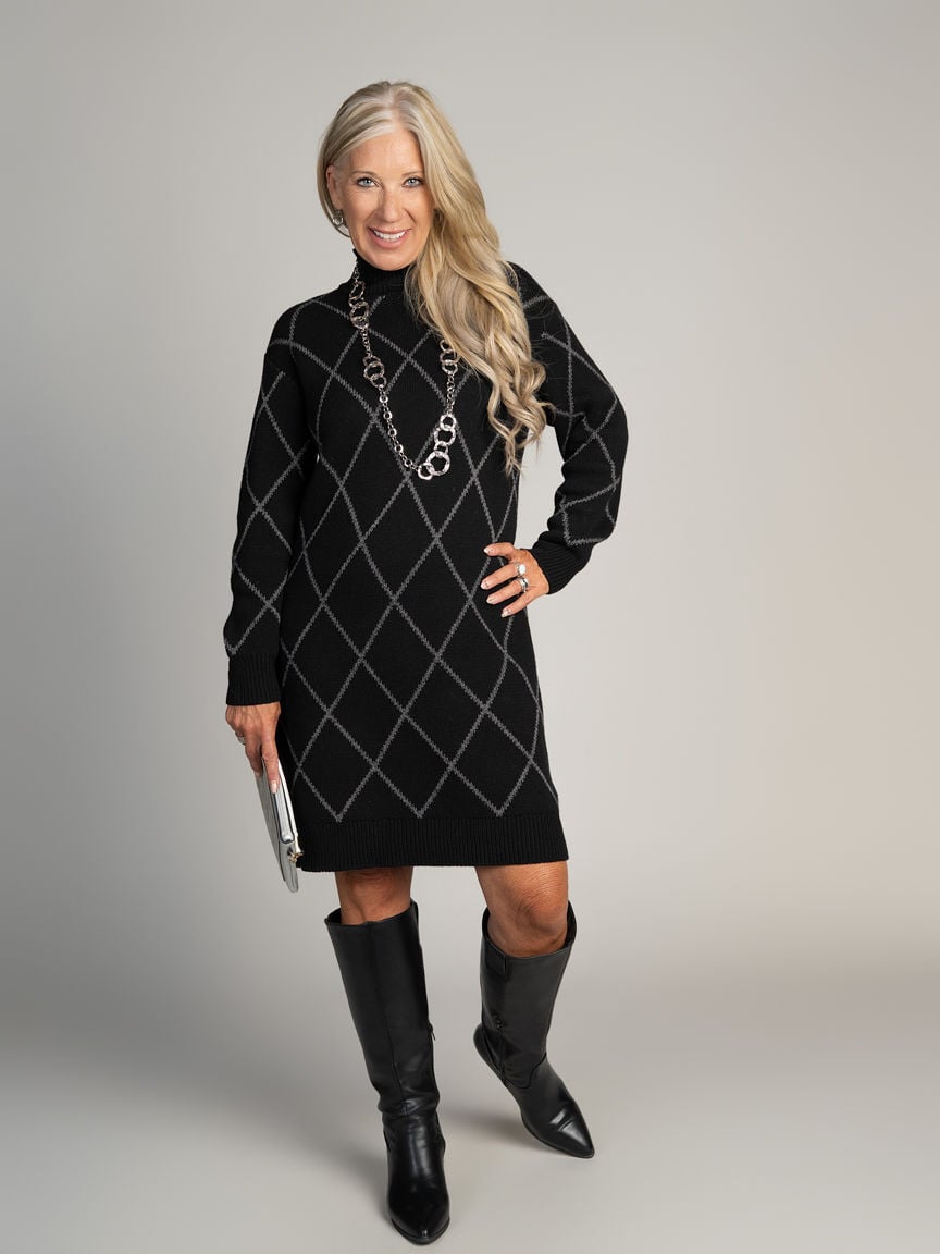 Mock Neck Sweater Dress
