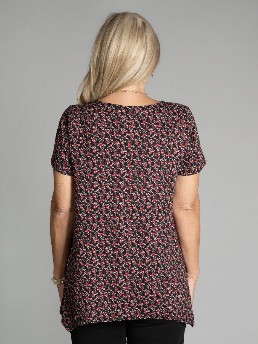 Asymmetrical Hem V-Neck Top