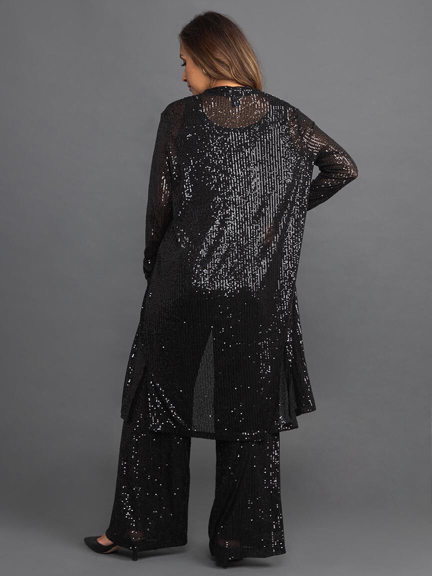 Longline Sequin Cardigan Image 3