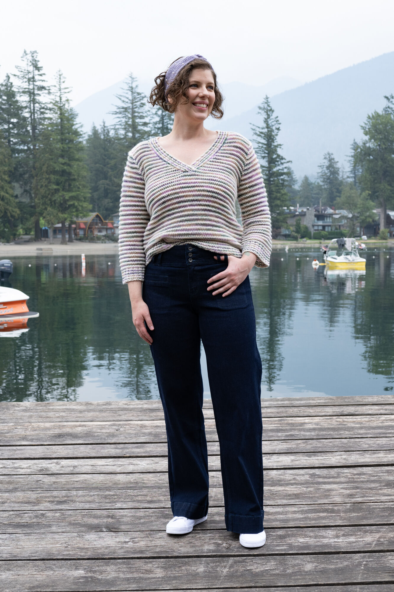 Pastel Stripe Knit Sweater Image 1