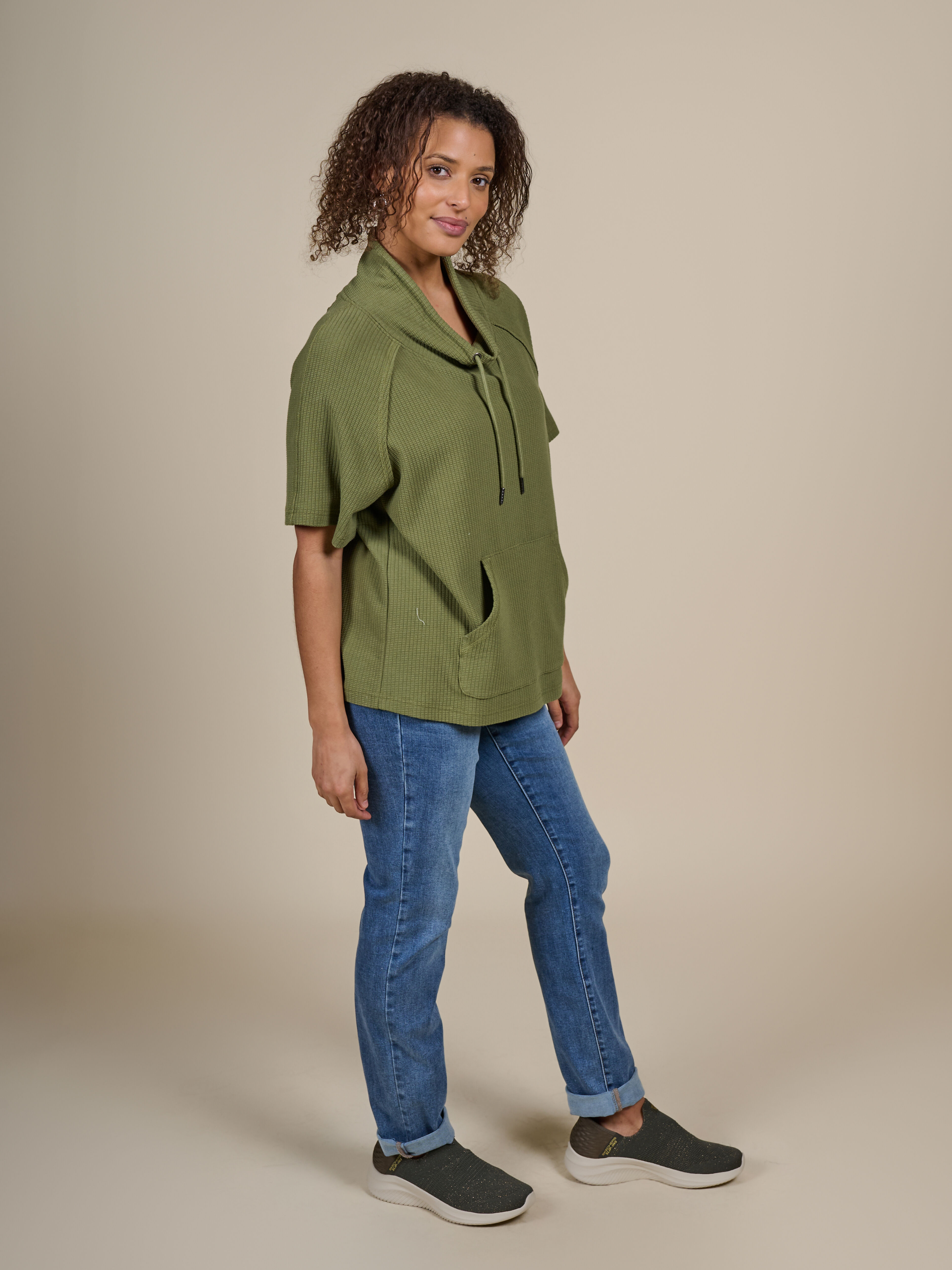 Textured Funnel Neck Top  Image 3