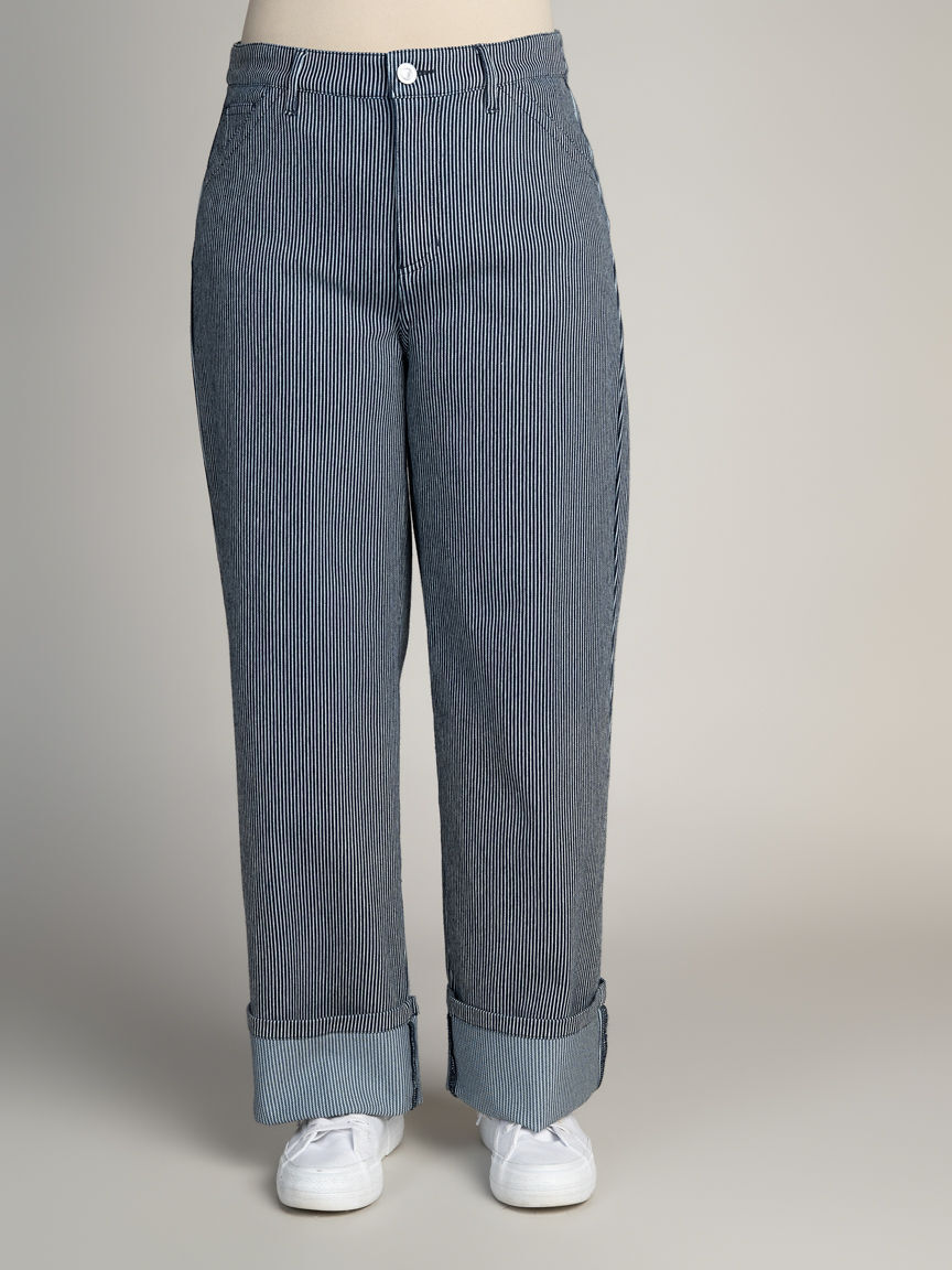Wide Leg Cuff Ankle Pant