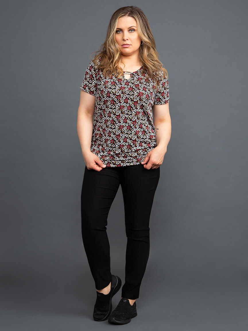 Short Sleeve Keyhole Top Image 1