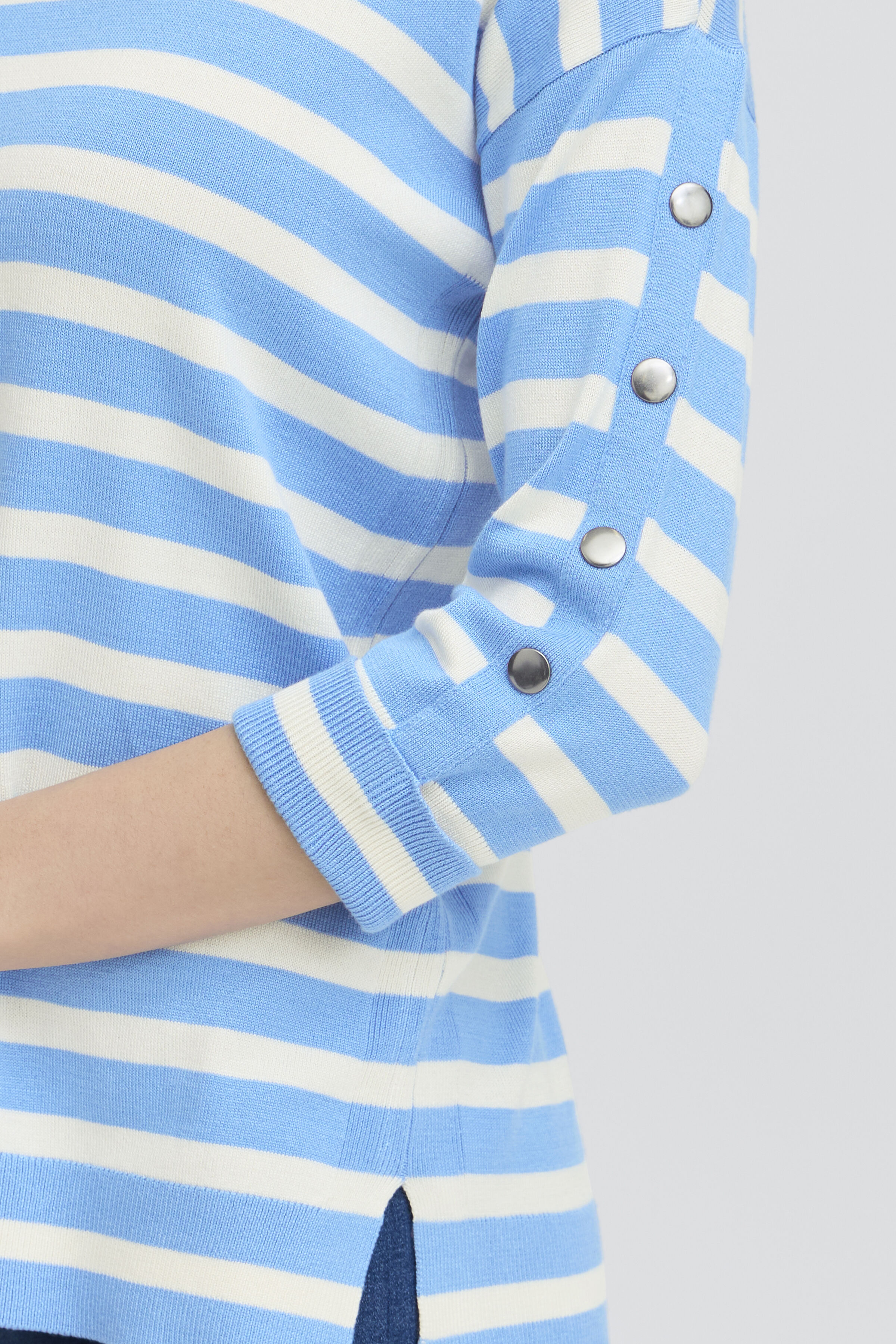 &frac34; Sleeve Sweater with Button Detail  Image 3