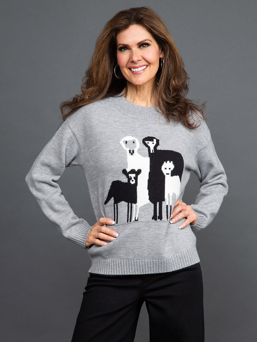 Soft Knit Long Sleeve Sweater w/ Lambs Image 1