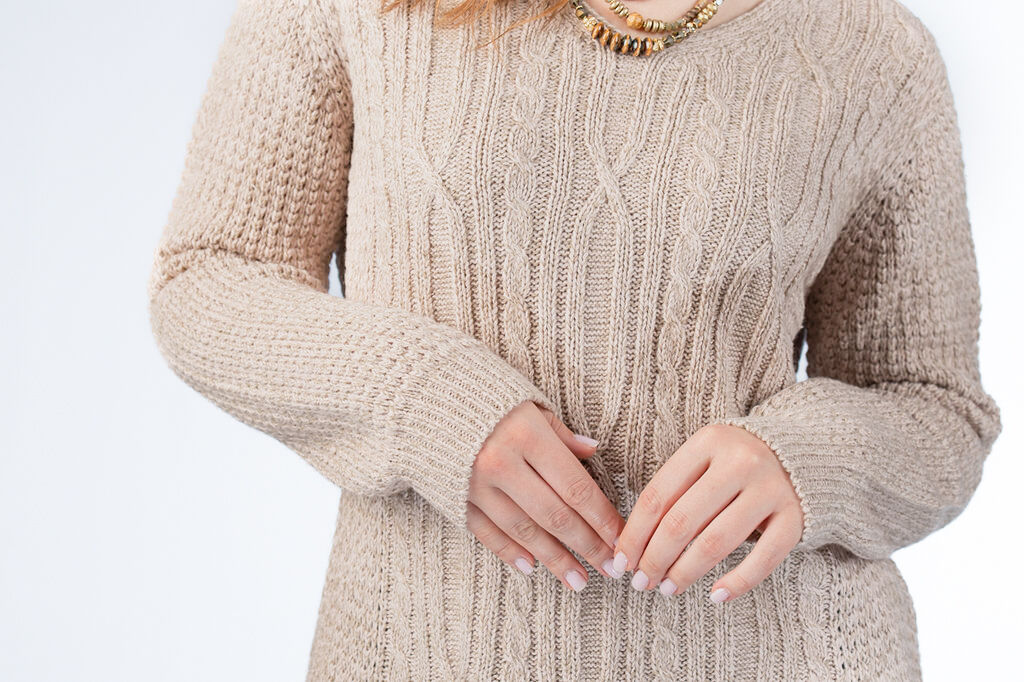 Cable-Knit Shirt-Tail Sweater  Image 3