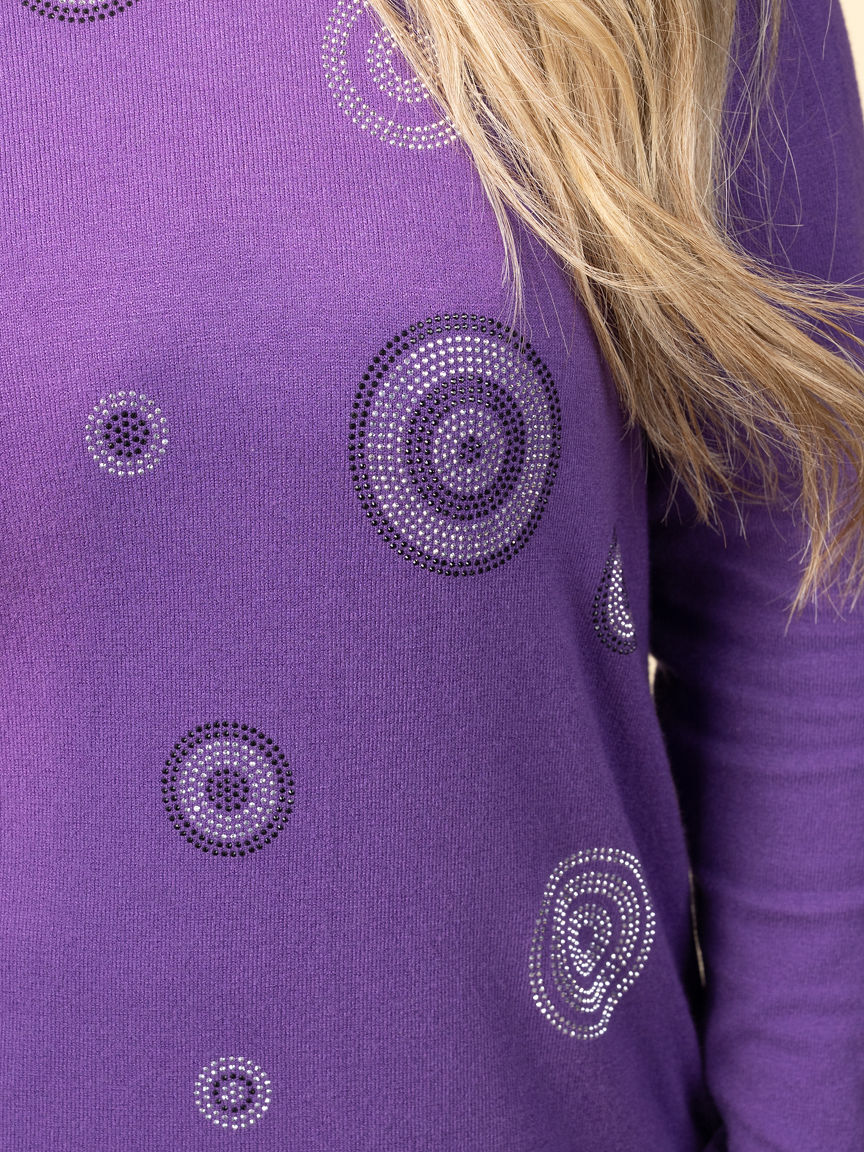 Long Sleeve Sweater With Hotfix Circle Bling Image 3