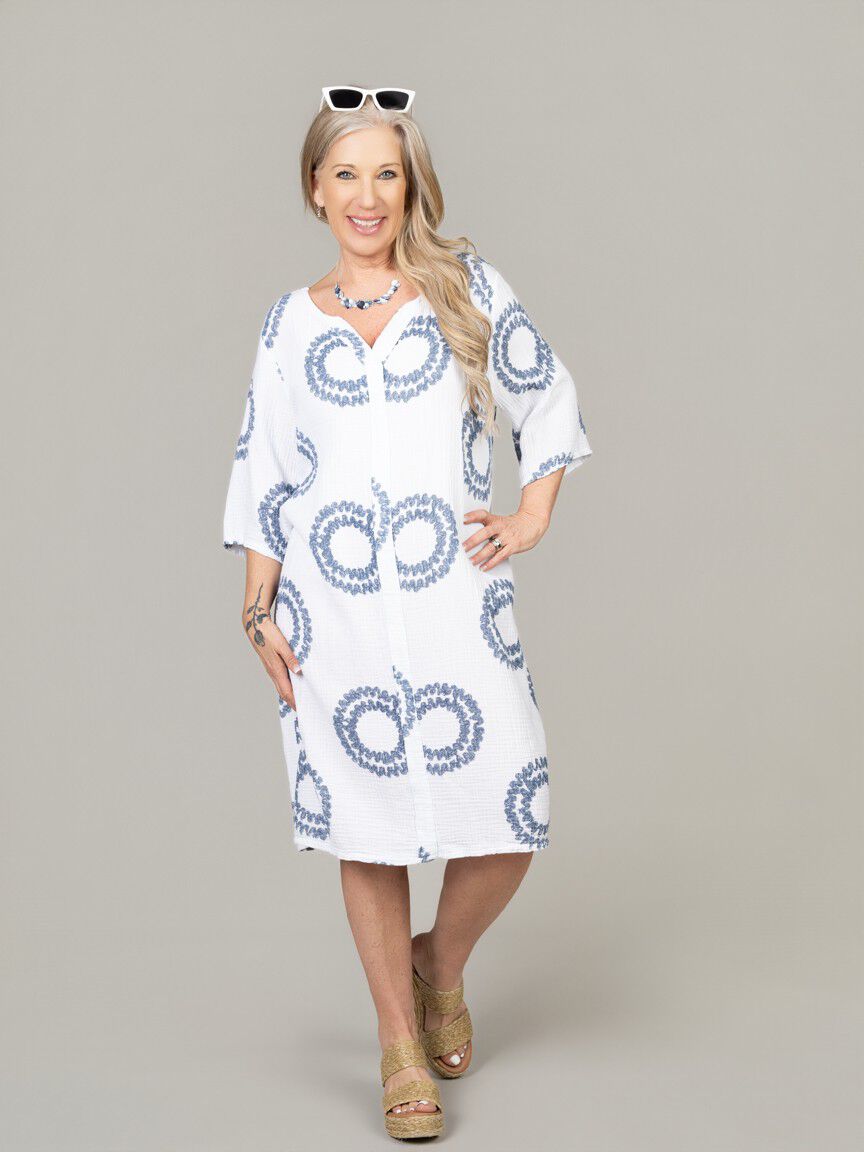 3/4 Sleeve Tunic Dress