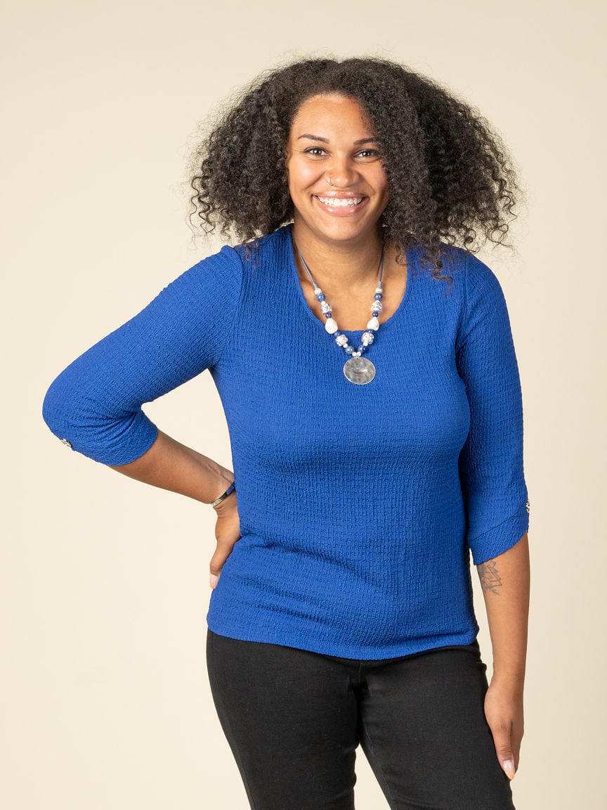 3/4 Sleeve Top With Button