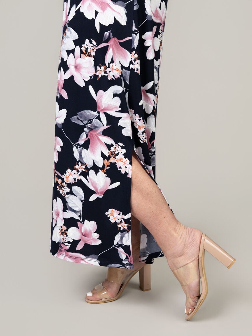Long Luxe Sleeveless Dress with Side Slits