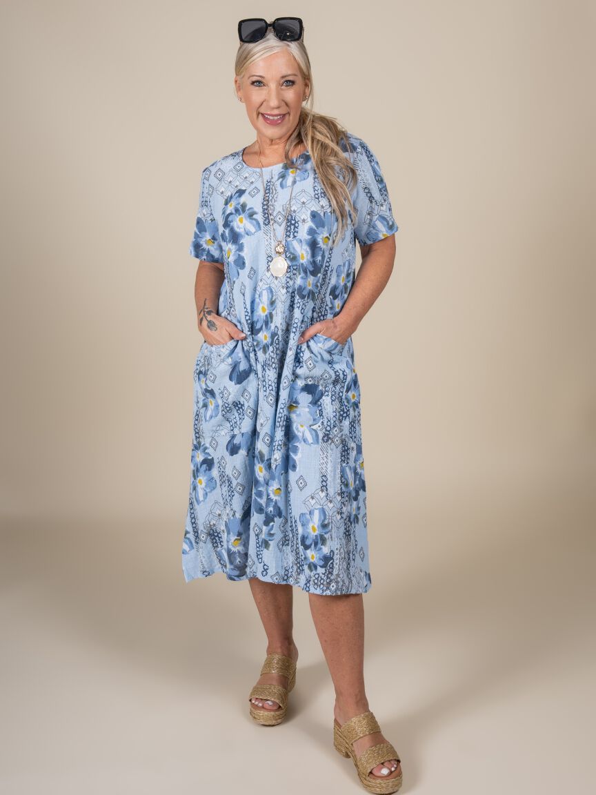 Midi Short Sleeve Cotton Dress Image 6