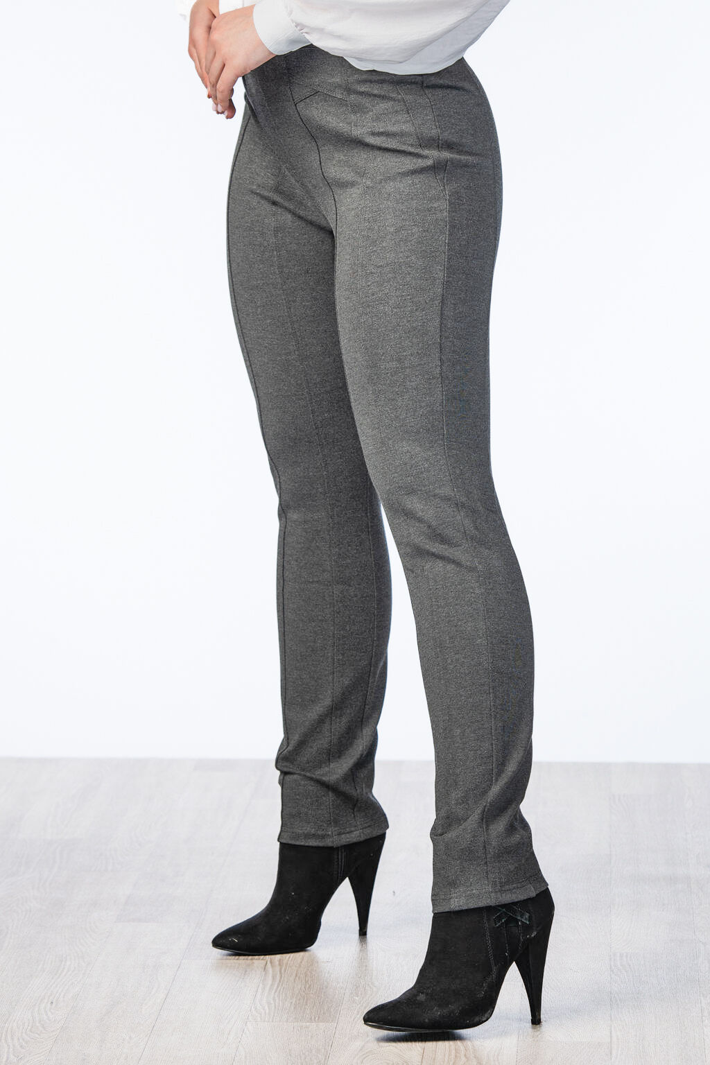 Pipping Pinned Pull-On Skinny Stretchy Pants Image 3