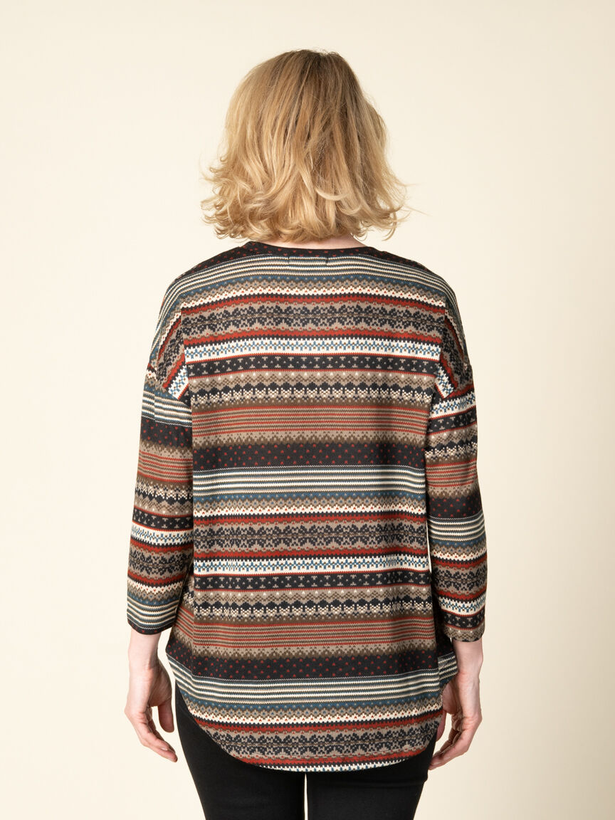 3/4 Sleeve Top Crew Neck 