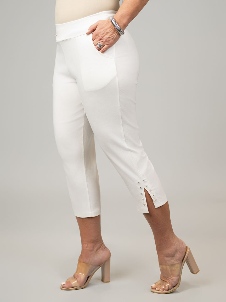 Pull-On Capris With Slits Image 2
