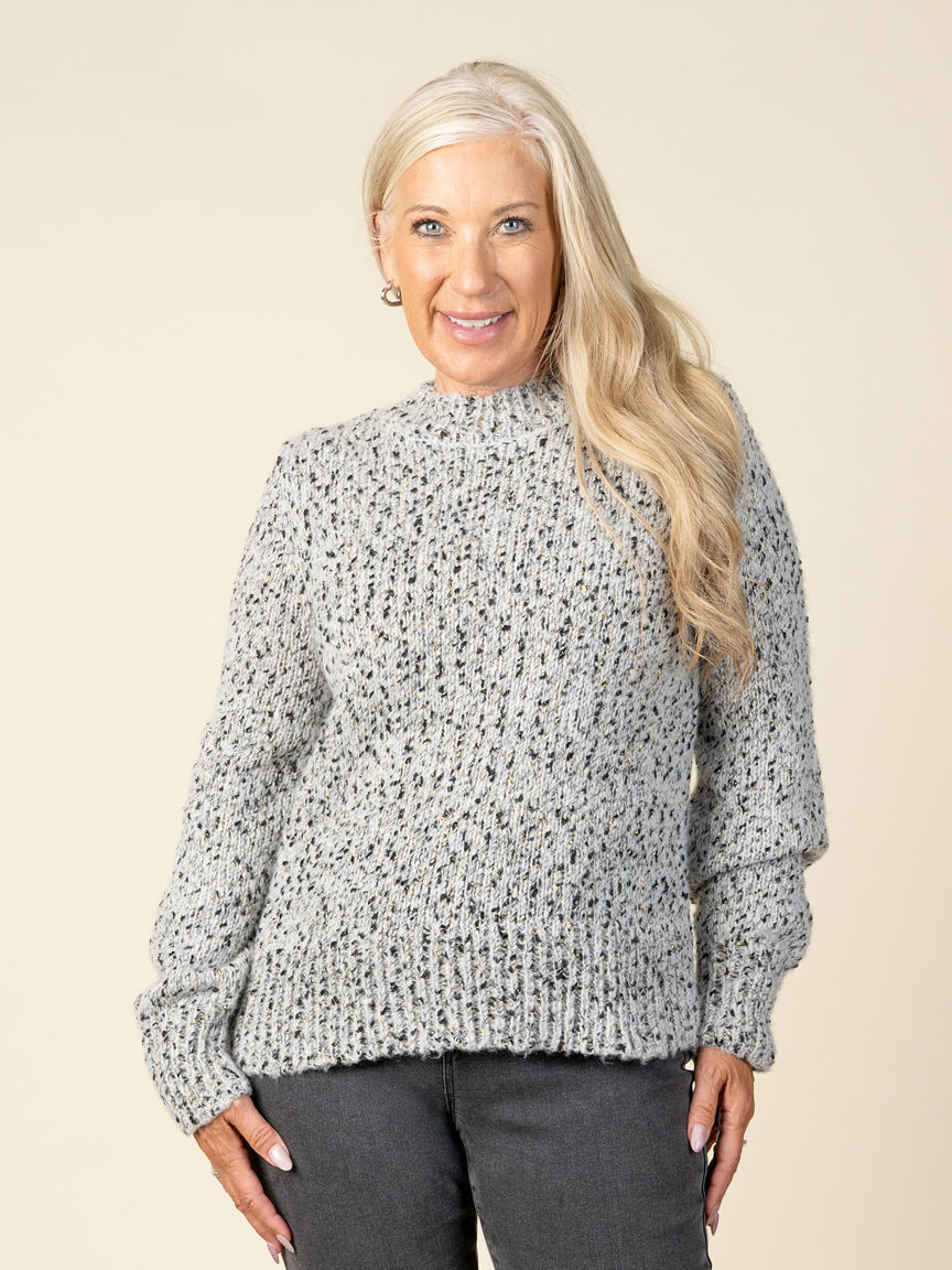 Heathered Long Sleeve Crew Neck