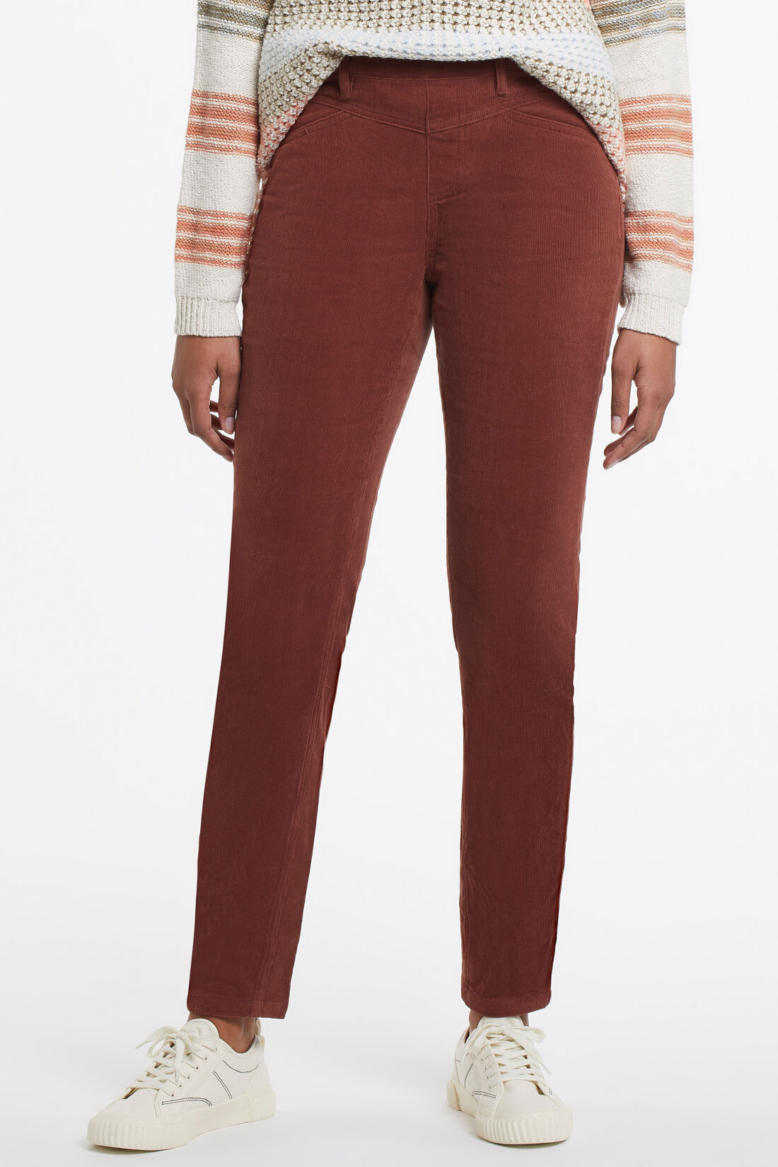 Corduroy Straight Leg Patch Pocket Pull-On Pants Image 1