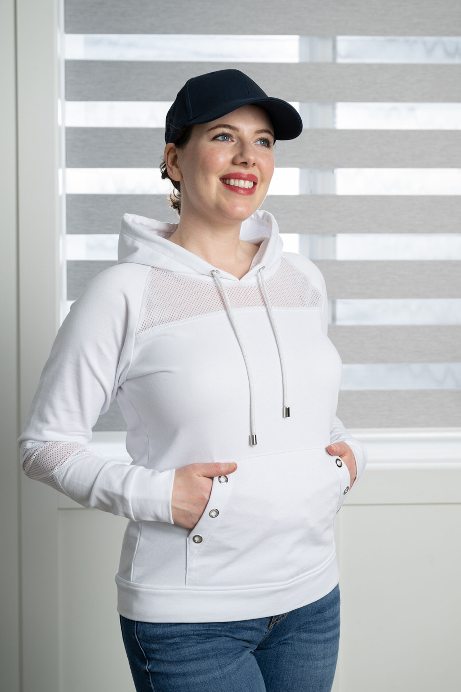 Long Sleeve Hoodie w/ Grommet Detail Image 1