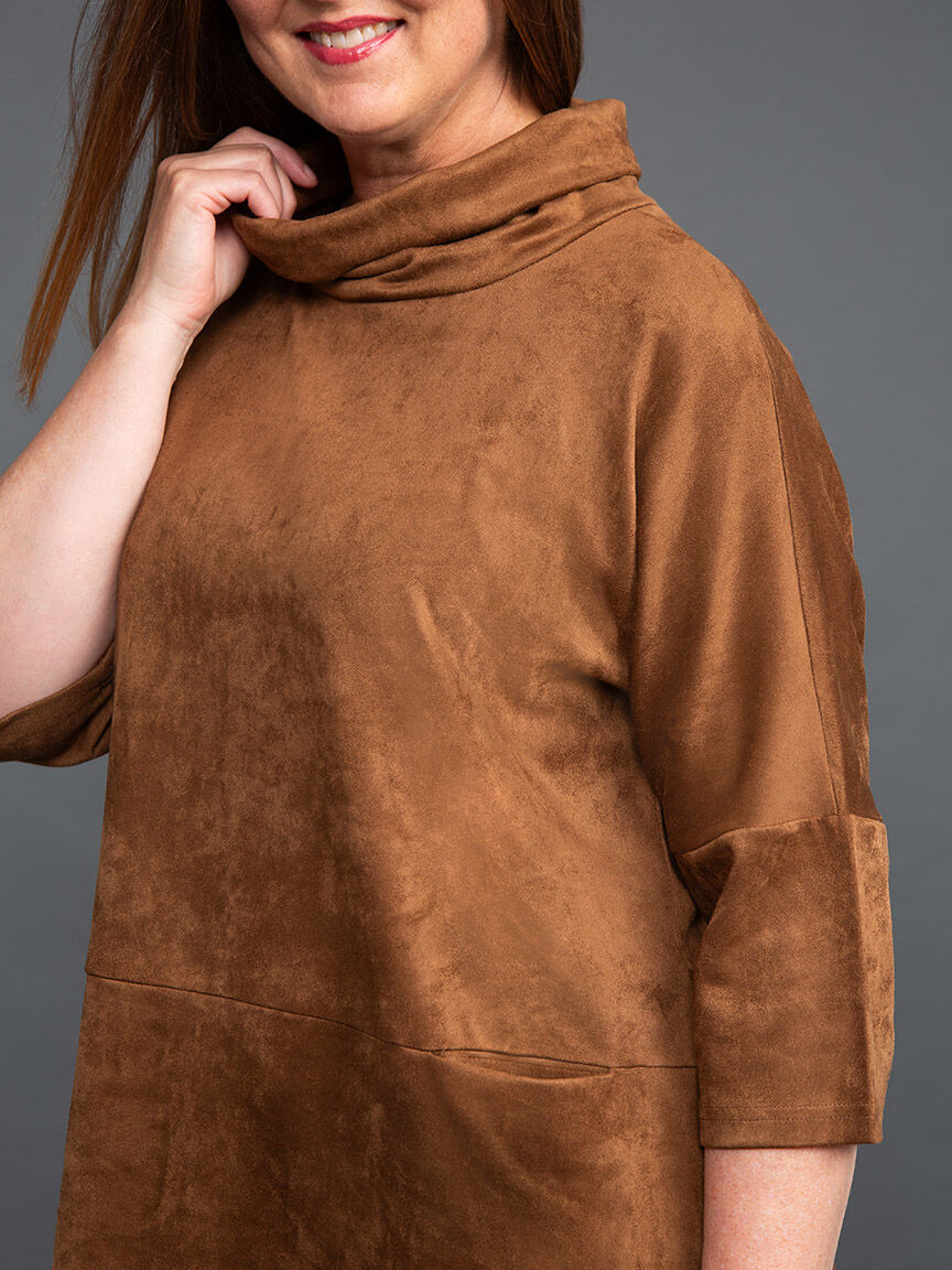 Faux Suede Cowl Neck Top Image 5