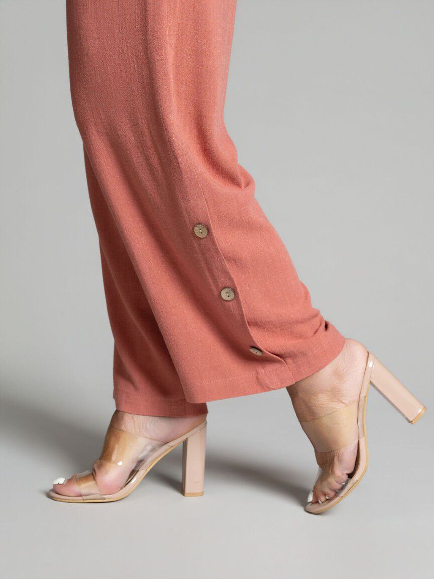 Linen Blend Pull-On Pants