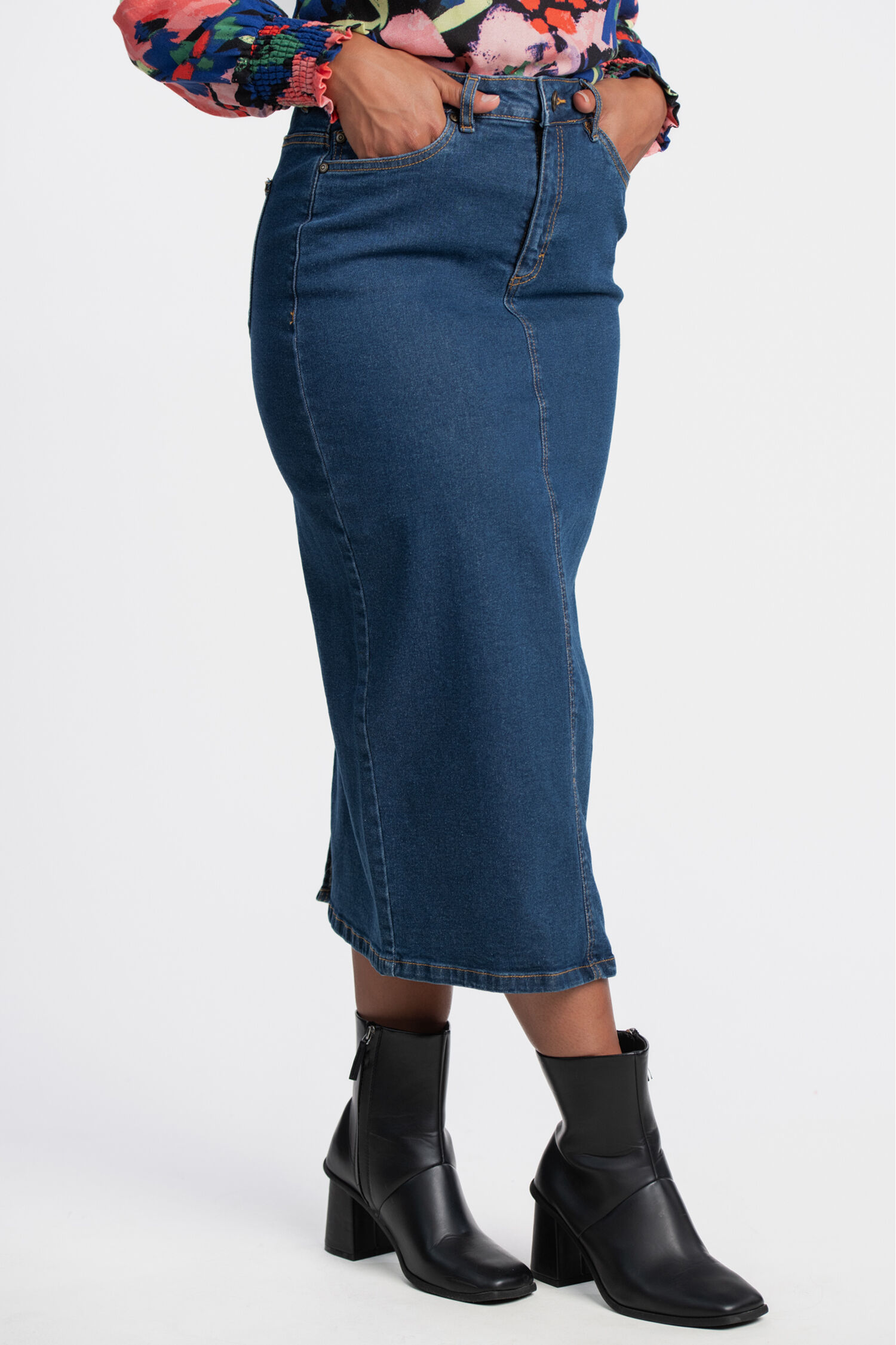Long Denim Skirt  Image 1