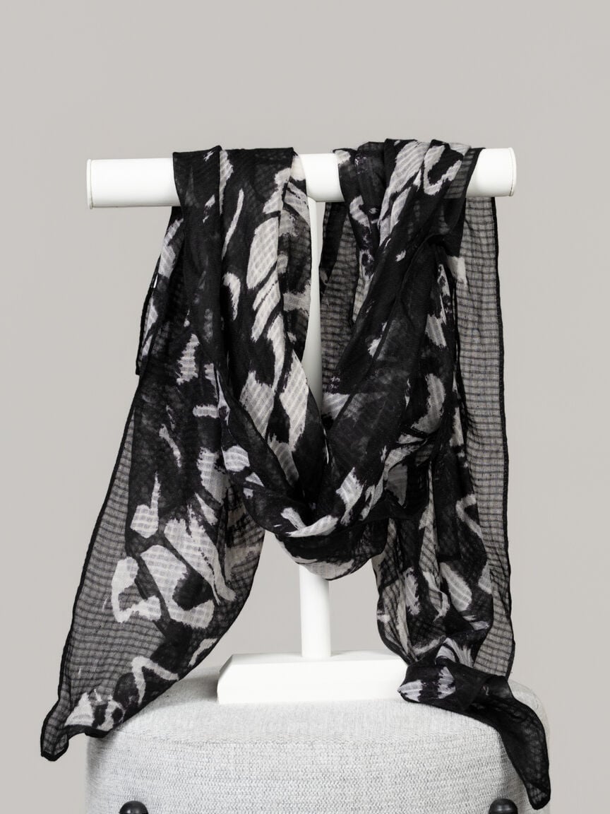 Lightweight Sheer Scarf with Smooth Hem