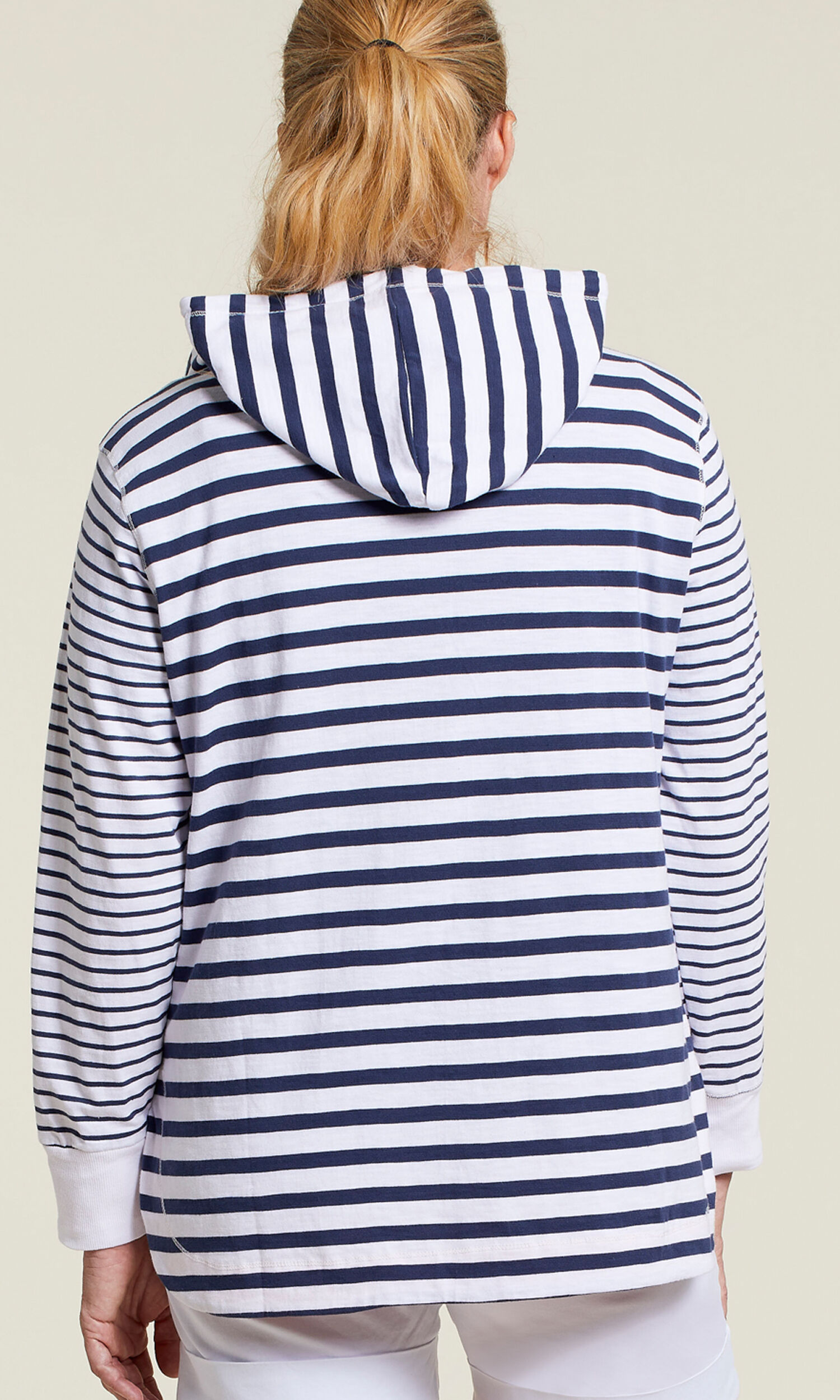 Cotton Stripe Kangaroo Hoodie  Image 2