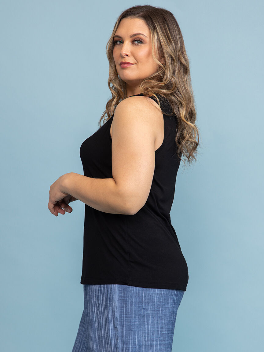 Bamboo Sleeveless Crew Neck Top  Image 3