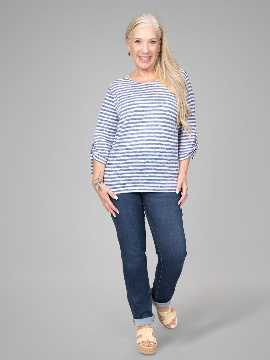 3/4 Sleeve Slub Knit Top