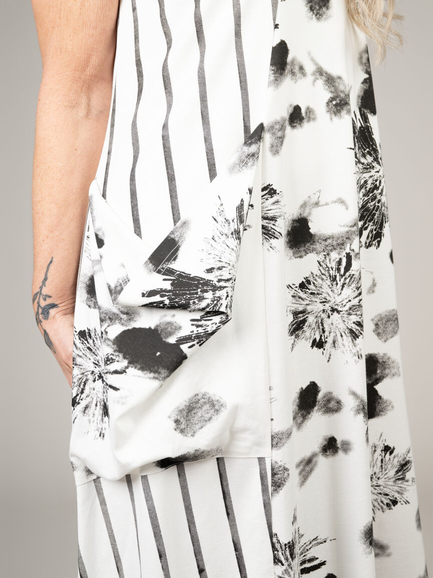 Asymmetrical Midi Dress with Pocket