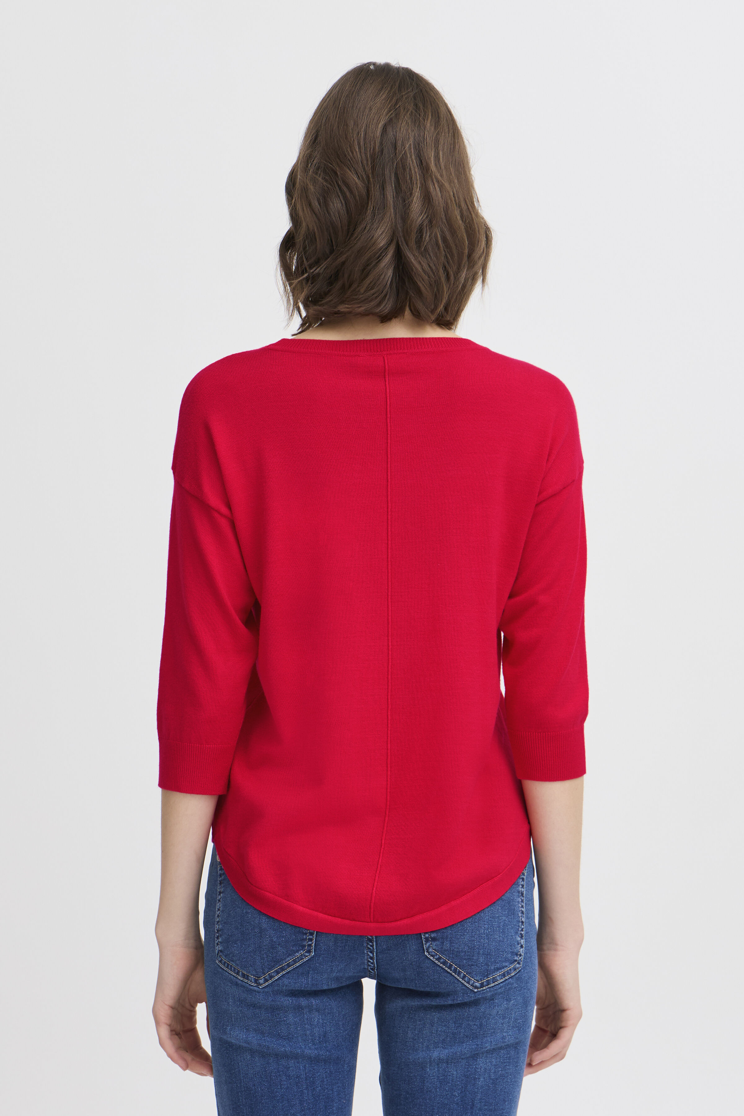 &frac34; Sleeve Sweater with Button Detail 