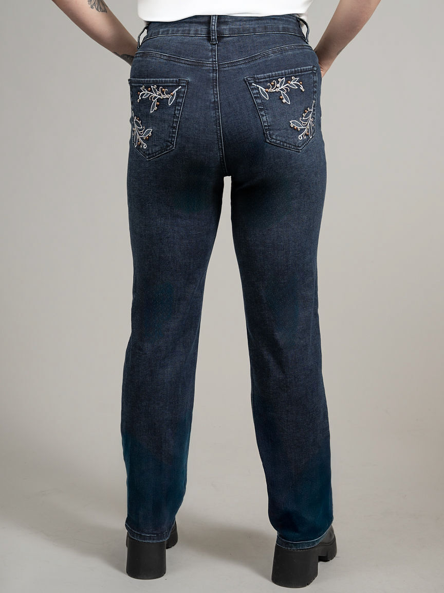 Charlotte Curvy Straight Jeans With Hotfix Details