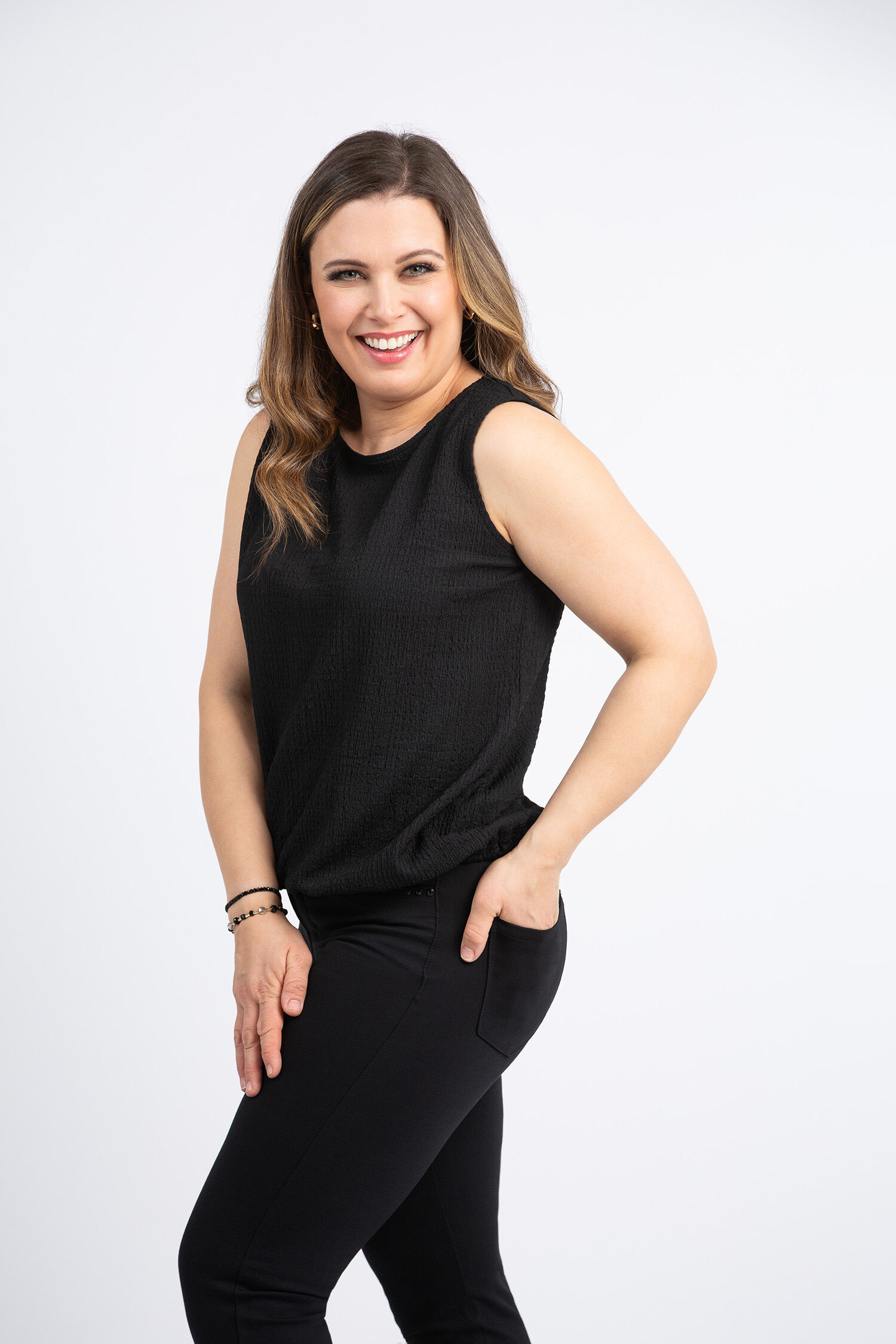 Sleeveless Top w/ Drawstring Hem Image 3