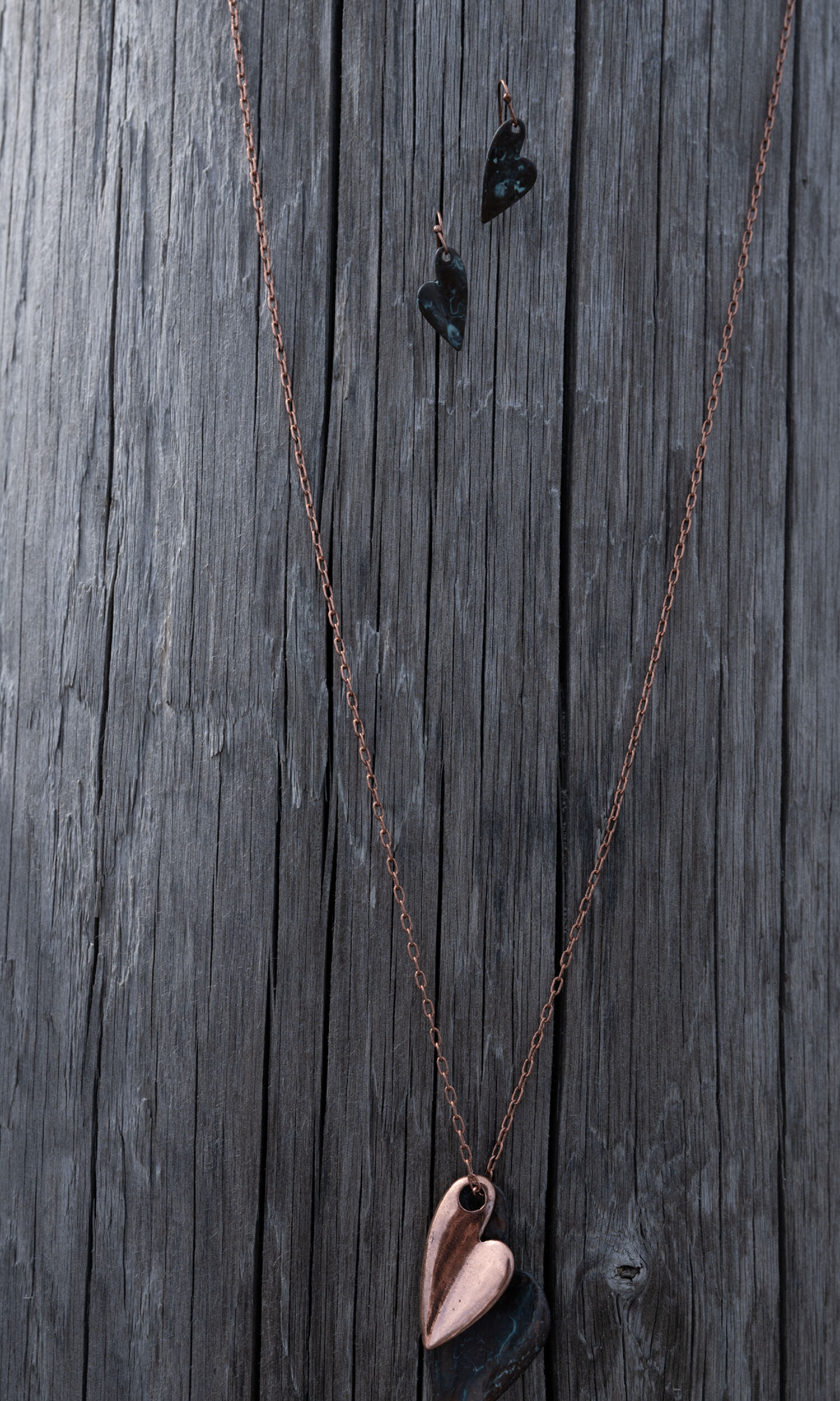 Two Hearts Long Necklace Set 