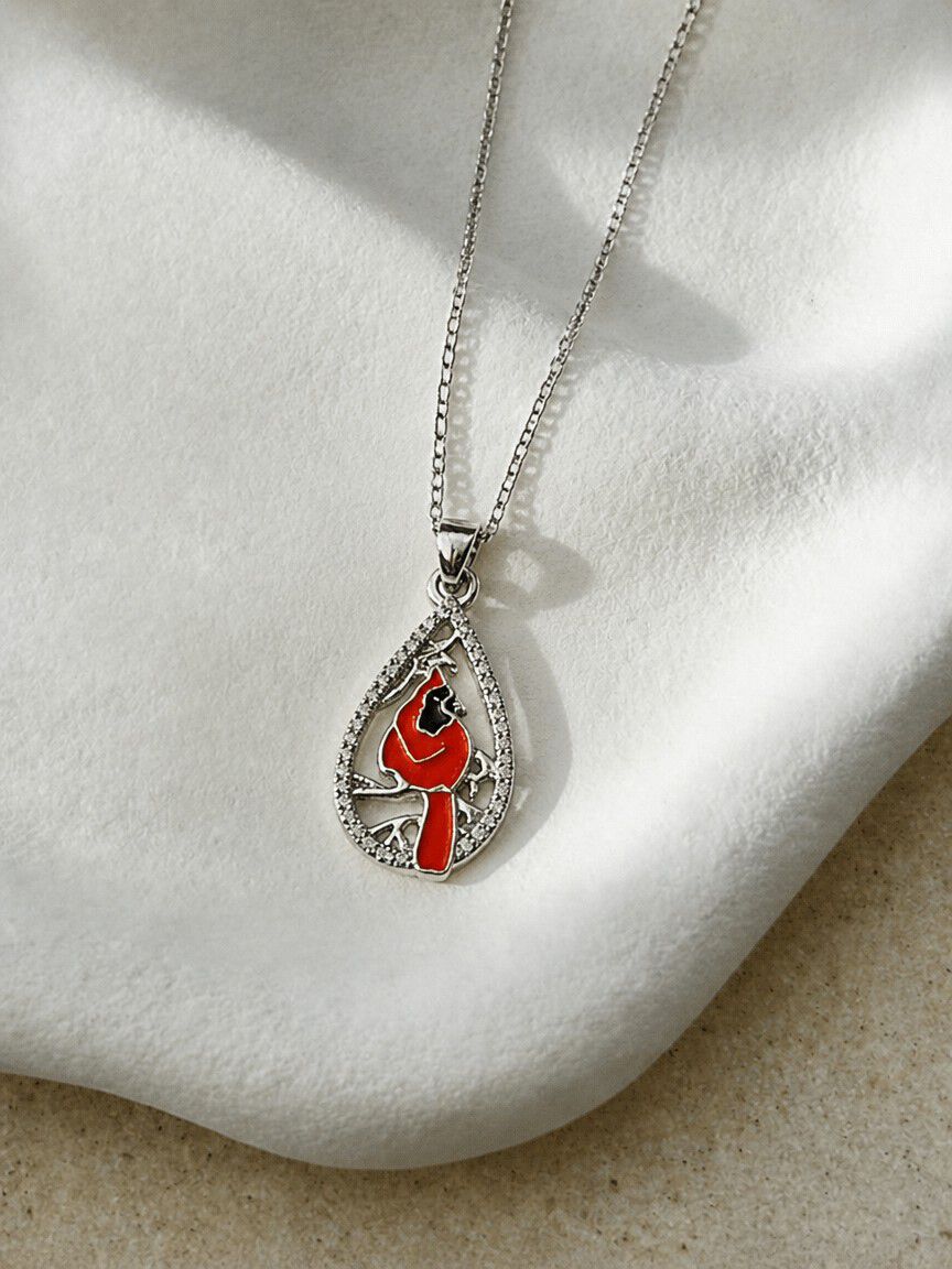 Cardinal Necklace and Earring Set