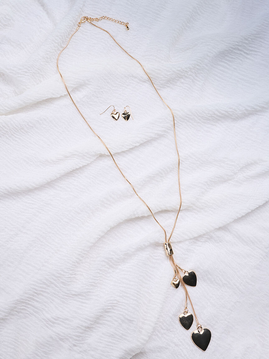 Necklace set with gold hearts Image 1